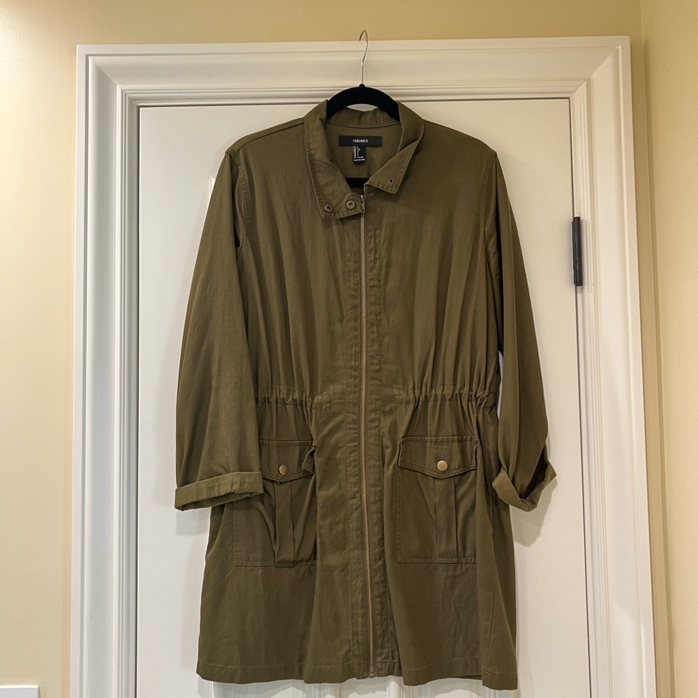 Lightweight olive green coat